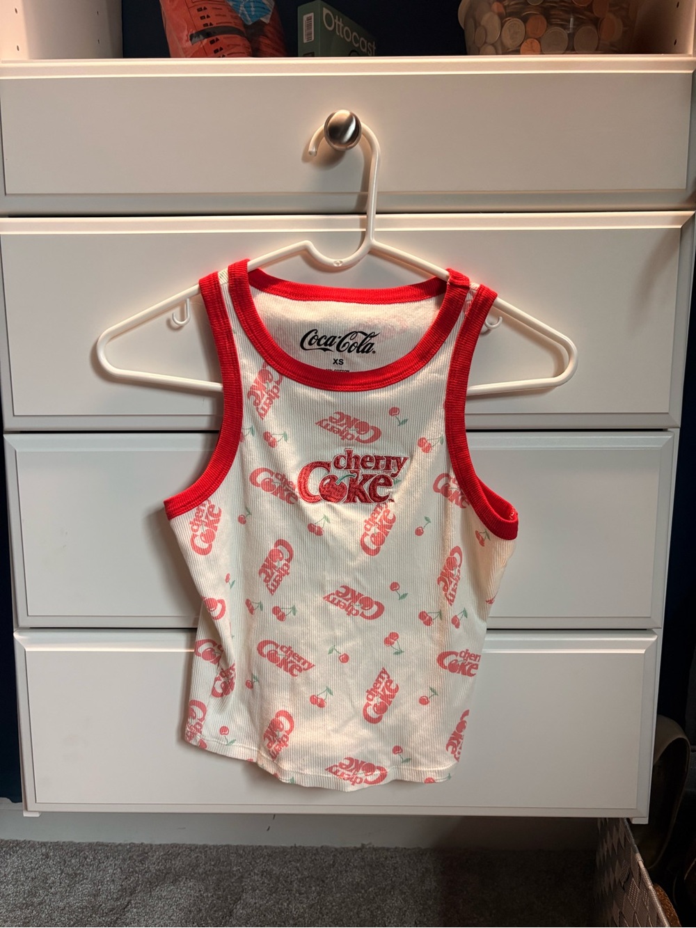 MAD Engine White & Red Coca-Cola Cherry Tank Top